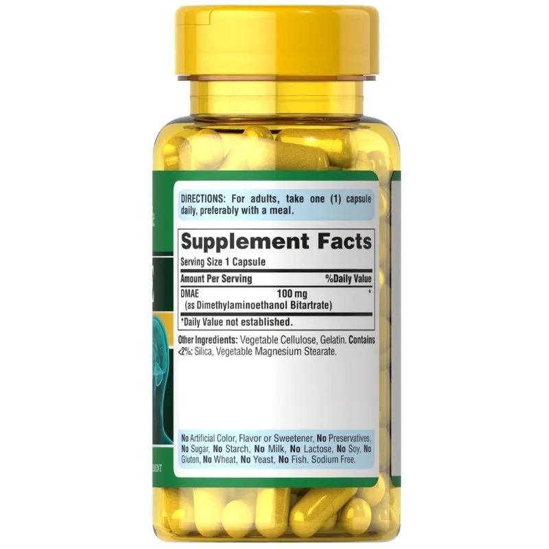 DMAE, 100mg, 100 Cápsulas, Puritan's Pride