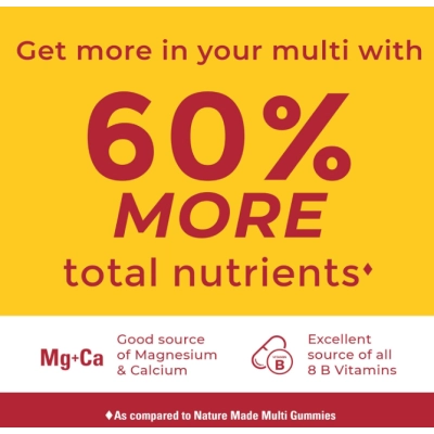 Advanced Multi Mulheres com Citrato de Magnésio, Cálcio e Vitaminas do Complexo B, 90 Gomas, Nature Made