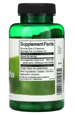 Ashwagandha, 450 g, 100 Cápsulas, Swanson