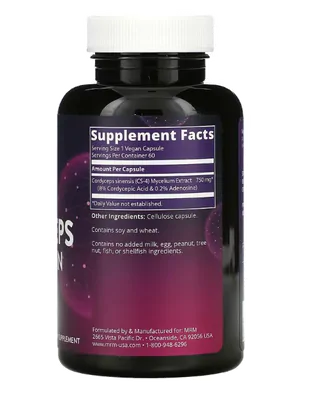 Cordyceps Estirpe CS-4, 750Mg, 60 Cápsulas, MRM