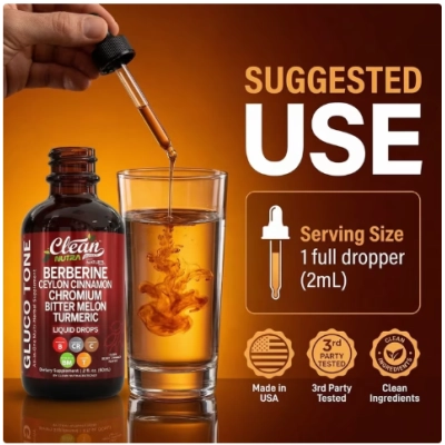 Equilíbrio da Glicemia com Berberina, Canela do Ceilão, Gymnema, cromo, Cúrcuma e ginseng, 59 ml, Clean Nutra