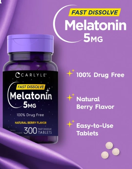 Melatonina 5mg, Fast Dissolve, 300 Comprimidos Sublinguais, Carlyle