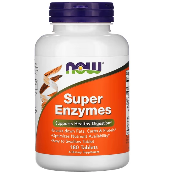 Superenzimas, 182mg, 180 Comprimidos, Now