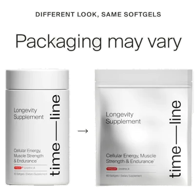 Mitopure Urolitina Envelhecimento Saudável e Renovação Celular, 60 Cápsulas, Time line