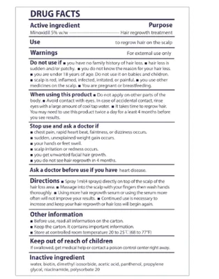 Minoxidil Spray 5%, Para Cabelos Mais Cheios e Grossos, 30ml Cada, Iristar