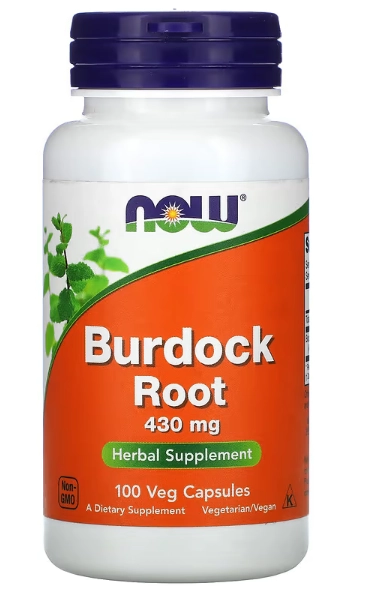 Burdock Root, Raiz de Bardana 430mg, 100 Cápsulas, Now