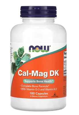 Cal-Mag DK, 180 cápsulas, Now