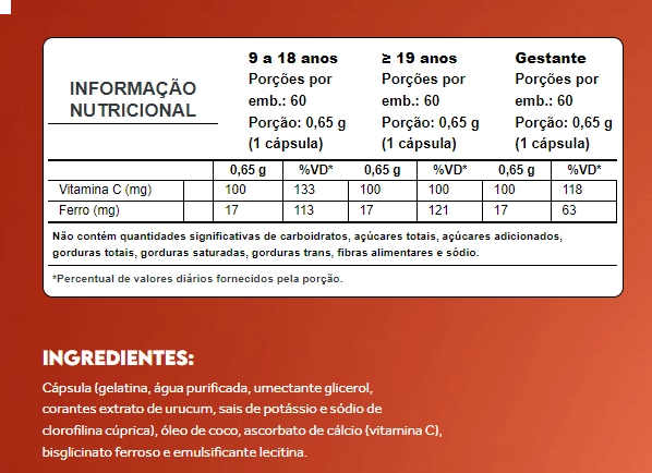Bio Ferro, Ferro Quelato com Vitamina C, 60 cápsulas, PuraVida