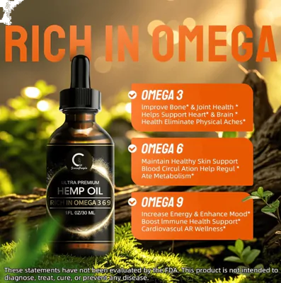 Hemp Oil, Óleo de Cânhamo com Ômega, Auxilio no Sono, relaxamento e Estresse, 12,000mg, 30ml, GreenPeople