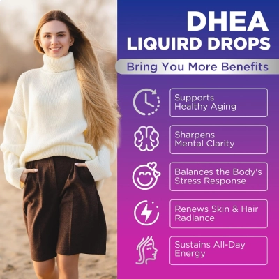 Dhea 50mg + Ashwagandha, 60ml, Sabor Mirtilo, Natisland