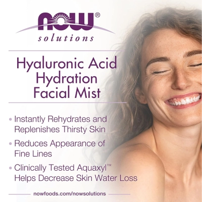 Hyaluronic Acid Líquido, Suporte à Hidratação Celular, Saúde da Pele e Articulações, 118ml, NOW