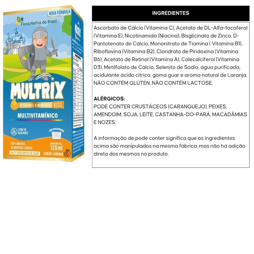MULTRIX (Xarope Infantil com Vitaminas de A a Z) 120ml - Flora Nativa do Brasil