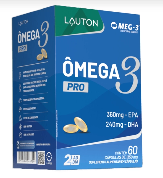 Ômega 3 PRO, EPA 360mg DHA 240mg, 60 Capsulas, Lauton Nutrition