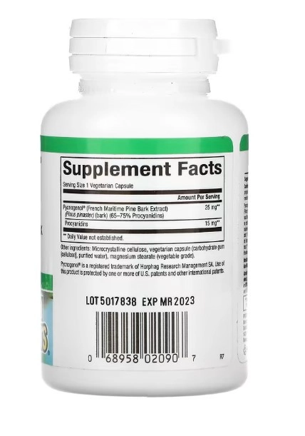 Pycnogenol, 25 mg, 60 Cápsulas, Natural Factors