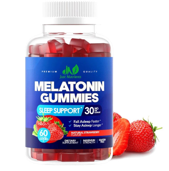 Melatonina 30mg, 60 Gomas Sabor Morango, Just Nutrients
