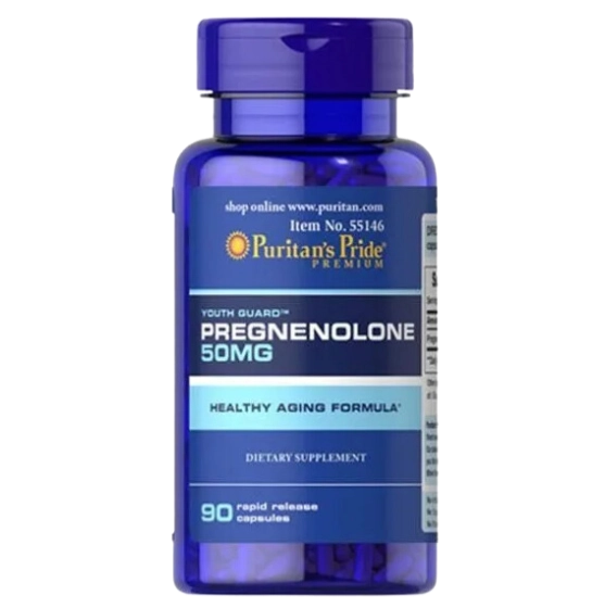 Pregnenolone (Pregnenolona), 50mg, 90 cápsulas, Puritans Pride