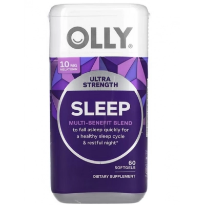 Sleep Blend, Melatonina 10mg, L-teanina, Camomila, Magnésio, Erva-cidreira,  60 cápsulas, OLLY