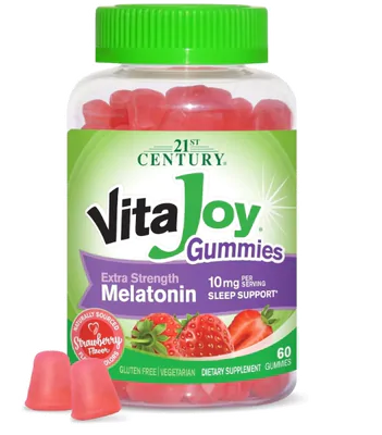 Melatonina 10mg, 60 Gomas Sabor Morango, 21st Century