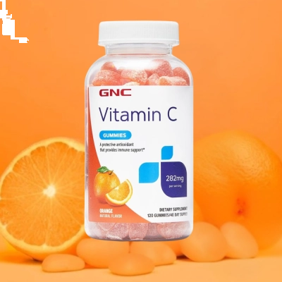 Vitamina C, 282mg, Sabor Laranja, 120 Gomas, GNC