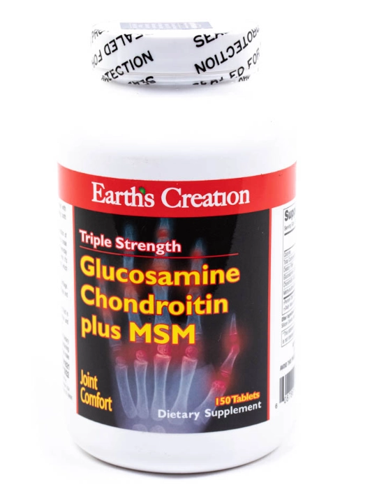 Glucosamina Condroitina com MSM,  150 Tablets, Earth's Creation