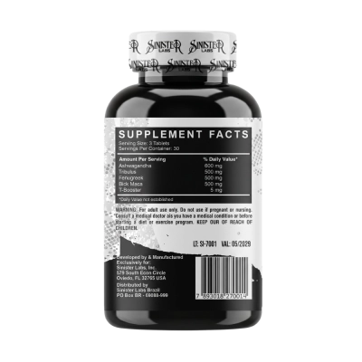 Prime Testo 2100 com Maca Negra e Ashwagandha, 90 Tabletes, Sinister Labs
