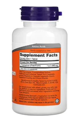 L-Triptofano / L-Tryptophan, Dosagem Dupla, 1.000 mg, 60 Comprimidos