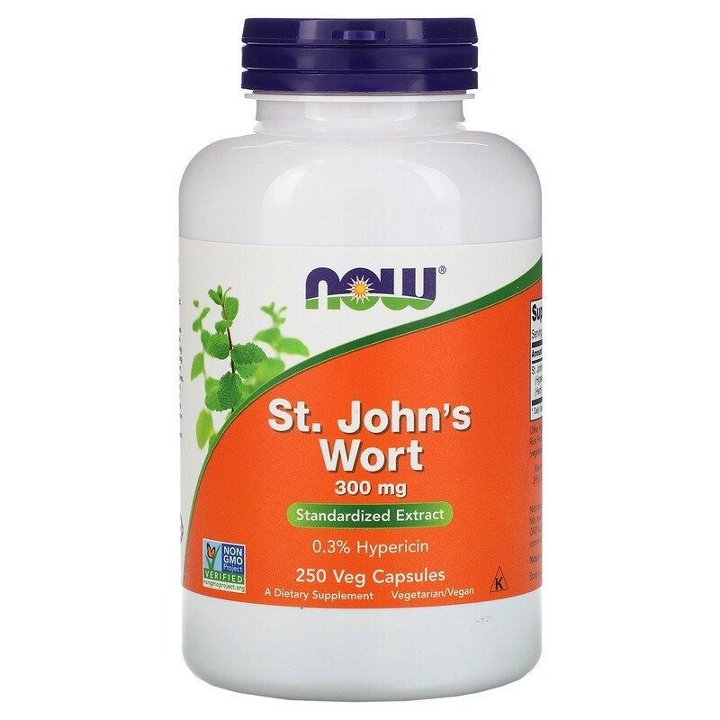 St. John's Wort (Erva de São João), 300 mg, 250 cápsulas, Now