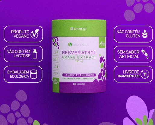 Resveratrol Grape Extract, 80mg, 60 cápsulas, Bioroots