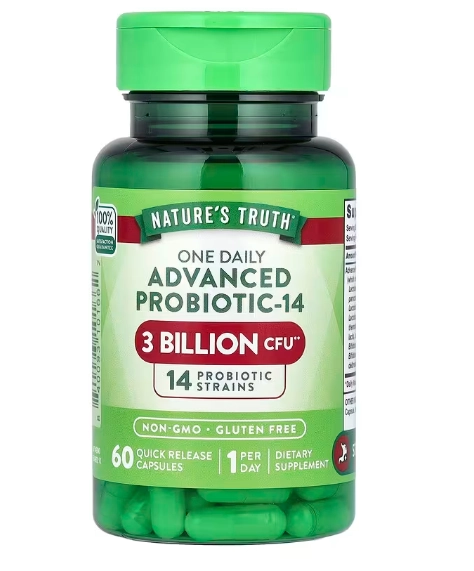 One Daily Advanced Probiotic-14, 3 Bilhões de UFCs, 60 Cápsulas, Nature's Truth