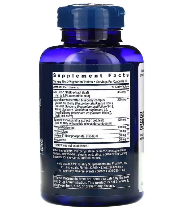 Cognitex Elite Pregnenolone, 60 Comprimidos, Life Extension