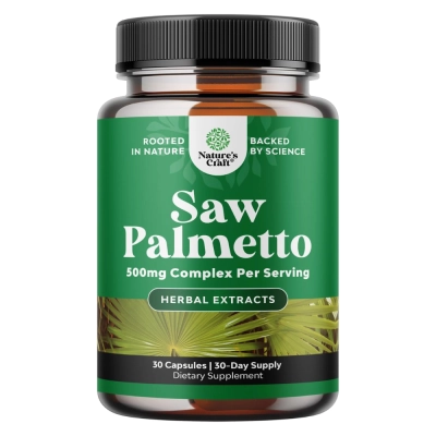 Saw Palmetto, 500mg Complex Per Serving, 30 Cápsulas - Natures Craft