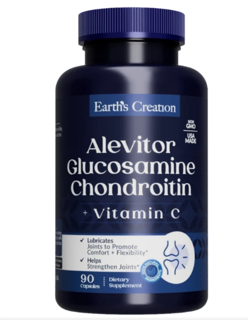 Alevitor Glucosamine Chondroitin Plus Vitamina C, 90 Cápsulas, Earth's Creation