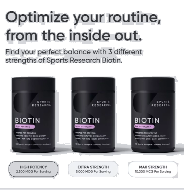 Biotina 10000mcg Força Máxima, 120 Cápsulas, Sports Research