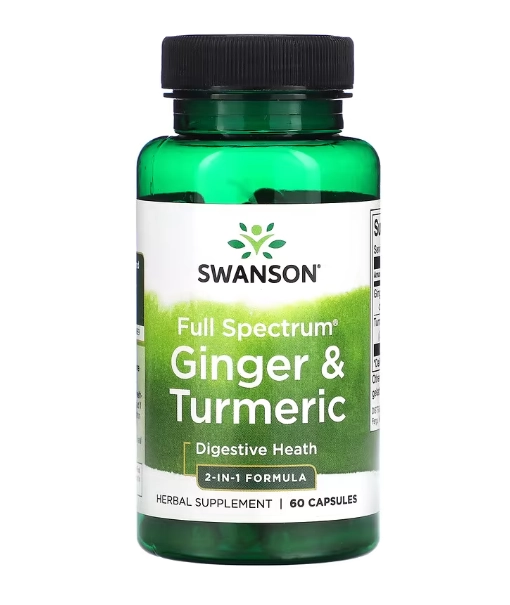 Ginger & Turmeric, Gengibre e Cúrcuma, 300mg, 60 Cápsulas, Swanson