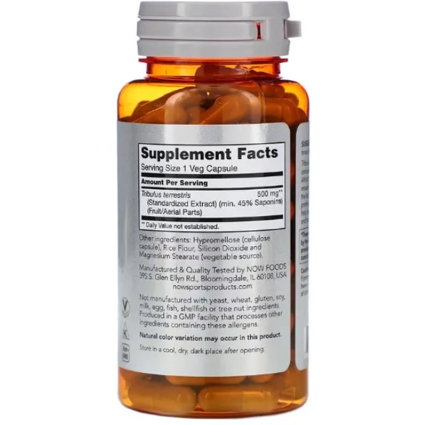 Tribulus Terrestris, 500mg, 100 Cápsulas, Now