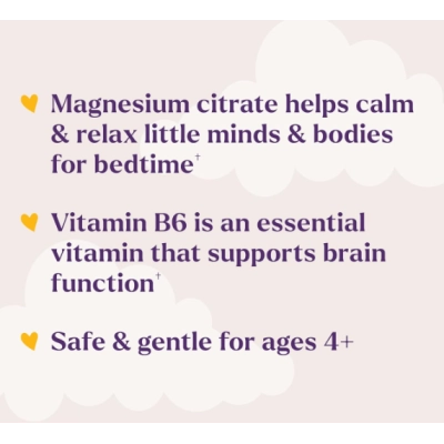 Kids Soothing Night, com Citrato de Magnésio e Vitamina B6, 30 Gomas Sabor Framboesa, Natrol