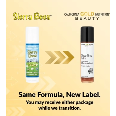 Sleep Time Balm Stick,  Bálsamo em Bastão para Dormir, Lavanda e Camomila, 17g, California Gold
