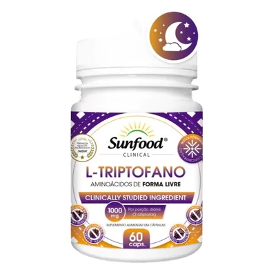 L-Triptofano, 1000mg, 60 Cápsulas, Sunfood