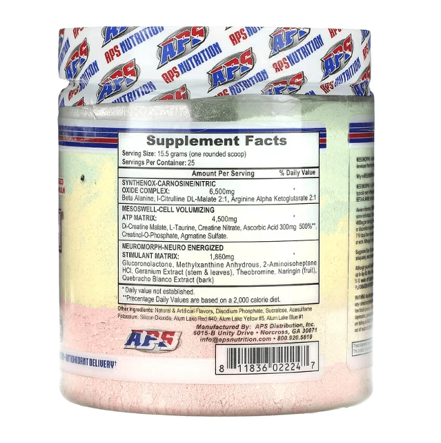 Pré Treino Mesomorph, Sabor Tutti Frutti, 388g, APS Nutrition