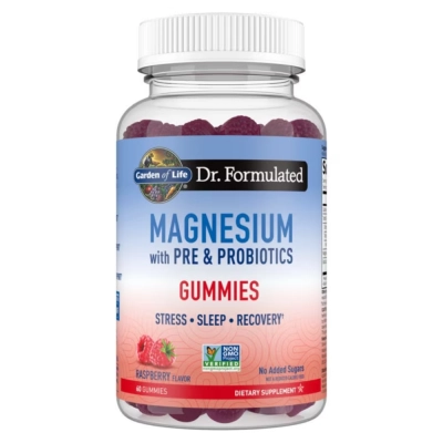 Magnésio com Pré e Probióticos, 40 Gomas, Sabor Framboesa, Garden of Life