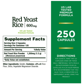 Red Yeast Rice, 600mg, 120 cápsulas, Nature's Bounty
