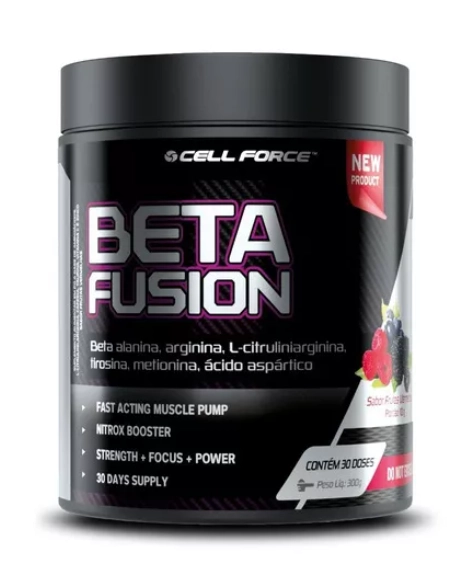 Pré Treino Beta Fusion, 300g Sabor Frutas Vermelhas, Cell Force