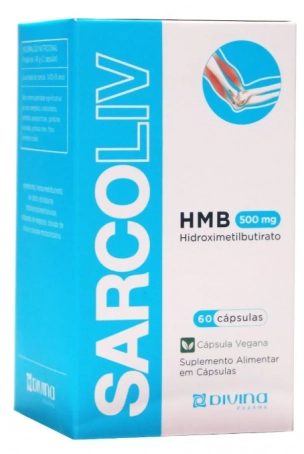 Sarcoliv HMB, 500mg,  60 Cápsulas, Divina Pharma