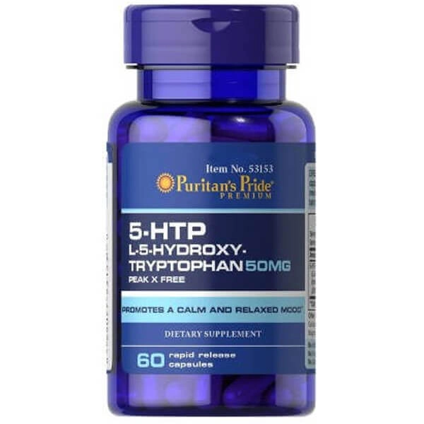 5-HTP, 50mg, 60 cápsulas, Puritans Pride