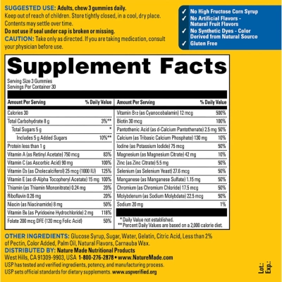 Multivitamínico Avançado Masculino, 90 Gomas Sabor Frutas Vermelhas, Nature Made