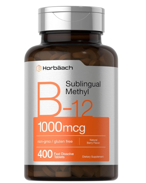 Vitamina B12 Metilcobalamina 1000mcg, 400 Comprimidos Sublinguais, Horbaach 