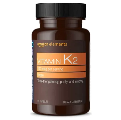 Vitamina K2, 100mg, 65 cápsulas, Amazon Elements