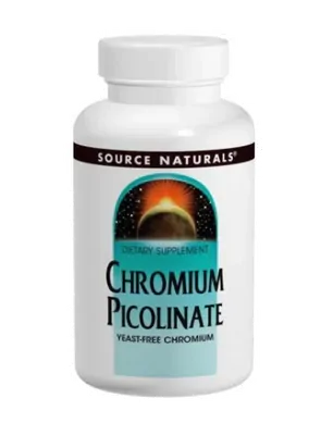Chromium Picolinate (Picolinato de Cromo), 200mcg, 120 Tabletes, Source Naturals