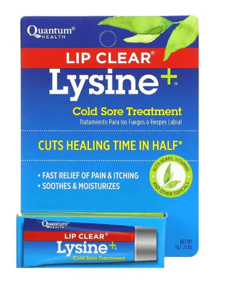 Lip Clear Lysine+, tratamento para herpes labial, 7g, Quantum Health