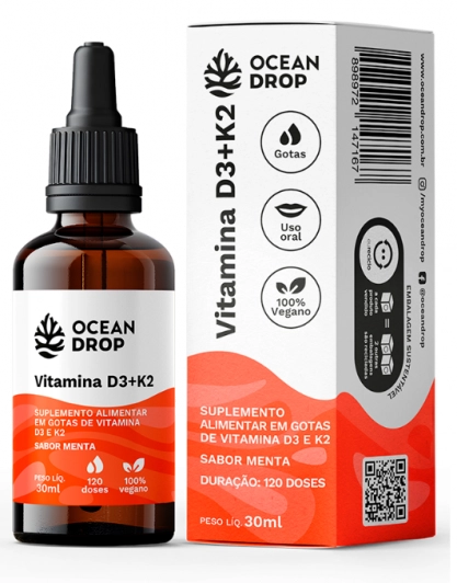 Vitamina D3 + K2, 30ml, Ocean Drop